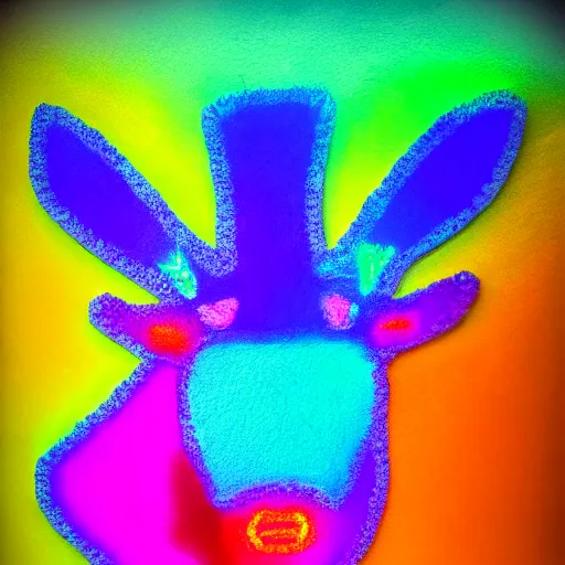 Image similar to Reindeer made out of shadows, neon, rainbow, fursona, furry,