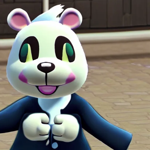 Prompt: “ kk slider from animal crossing, realistic, photoreal, caught on camera ”
