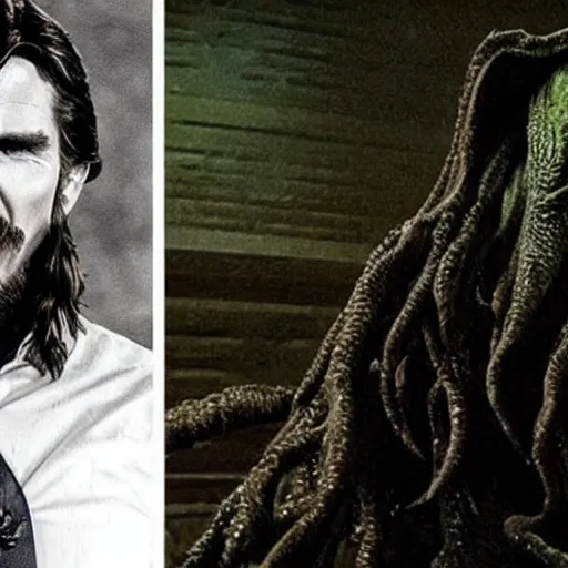 Image similar to christian bale as cthulu