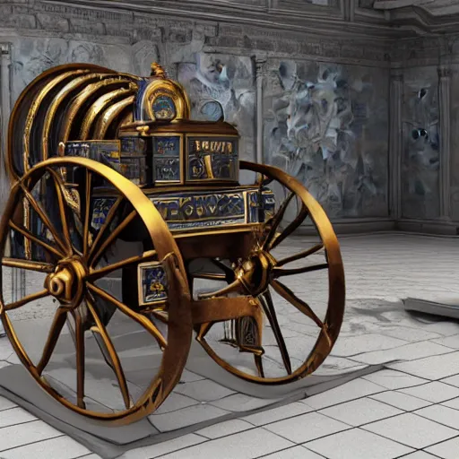 Prompt: digital 3d rendering of Victorian Time machine, hyperrealistic, 8k, unreal engine