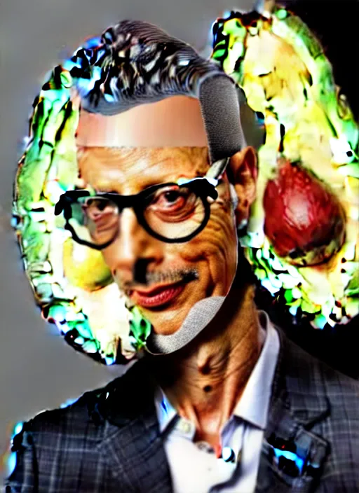 Image similar to jeff goldblum is inside an avocado