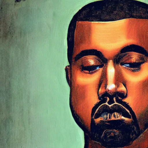 Image similar to A Renaissance portrait painting of Kanye West