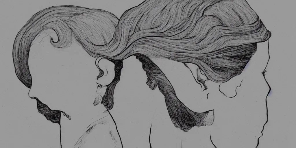 Image similar to an ear in the style of aubrey beardsley