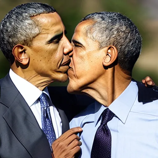 Image similar to obama kissing obama