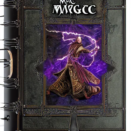 Image similar to cover of magic book written by sorcerer, highly detailed, 4 k