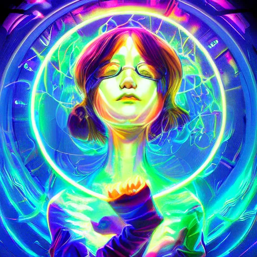 Image similar to skill magic geek inside matrix deepdream radiating a glowing aura stuff loot legends stylized digital illustration video game icon artstation lois van baarle, ilya kuvshinov, rossdraws,