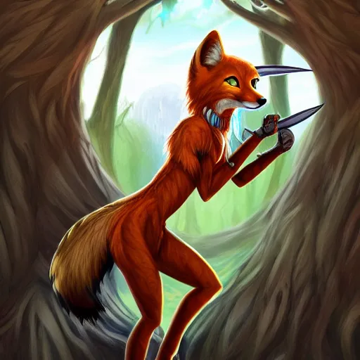 Prompt: award-winning extremely detailed FurAffinity cartoon fantasy art of a wild naturally gorgeous shapely colorful fur-covered anthro Celtic warrior female fox with black paws and dazzling eyes and a long tail and long braided hair, wielding a knife, 4k, Hibbary, Dark Natasha, Goldenwolf, realistic shading, trending on FurAffinity