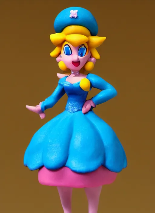 Image similar to claymation figure of princess peach