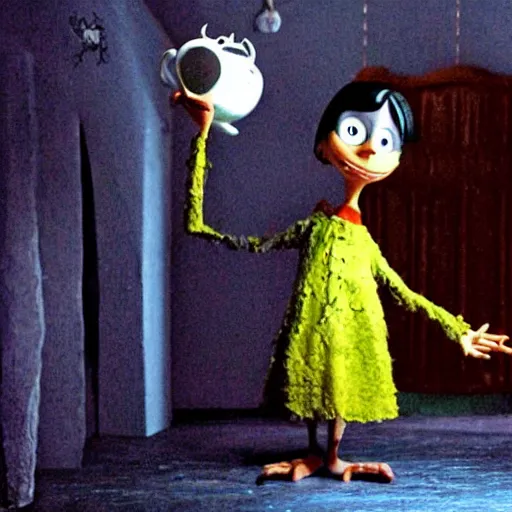 Prompt: A still of Jerma in the film Coraline, highly detailed, very detailed, extremely detailed, detailed, HD Quality, taken in the mid 2000s