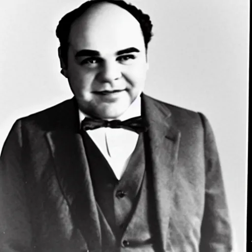 Prompt: an old mugshot of Al Capone, he is wearing a white tuxedo with a bowtie, he is smirking