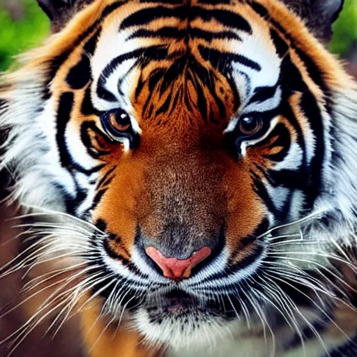 Image similar to petting a friendly tiger, 4k, high detail, high-resolution photograph- professional photography