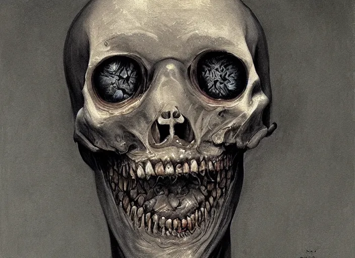 Image similar to a highly detailed spooky portrait of a dentist, james gurney, james jean