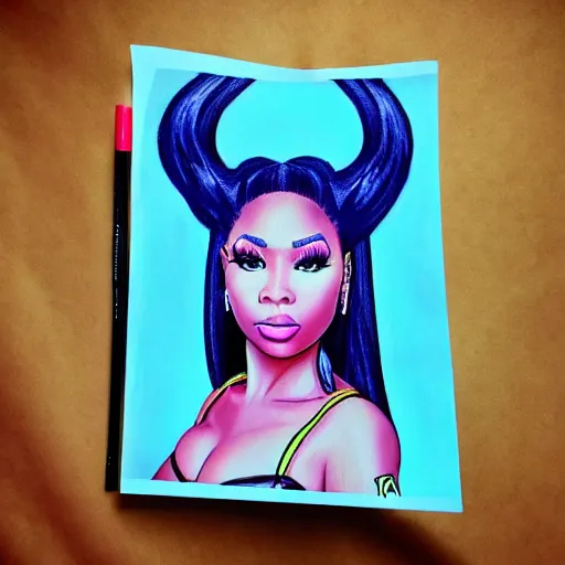 Prompt: Nicki Minaj drawn by Todd macfarlane full color