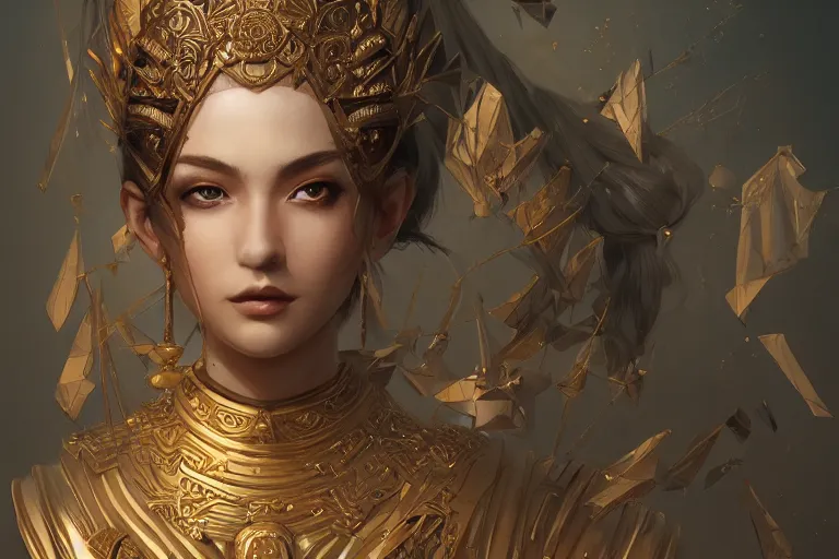 Prompt: photo of goddes of war in modern city, elegant, highly detailed, smooth, sharp focus, illustration, beautiful, geometric, trending on artstation, cinematic, artwork by WLOP