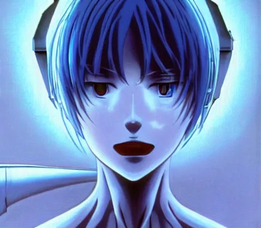 Prompt: female anime character Rei Ayanami cyborg in_the_center_giygas_epcotinside_a_space_station_eye_of_providence_Beksinski_Finnian_vivid_HR_Giger_to_eye