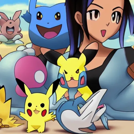 Image similar to pokemon that looks like kim kardashian pokemon style