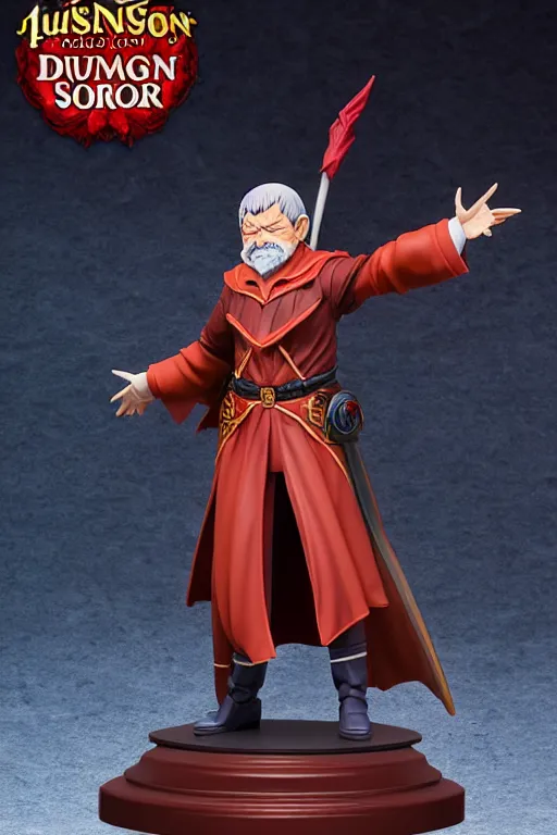 Image similar to still high quality figurine of president lula as a dungeons and dragons sorcerer, tsurime eyes, tareme eyes, personification, dynamic pose, detailed product photo, featured on amiami, tone mapped, beautiful composition, 8 5 mm, f. 1 4