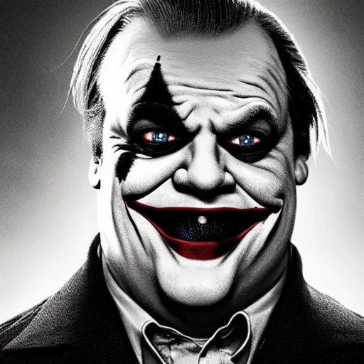 Image similar to stunning awe inspiring chris farley as the joker movie still 8 k hdr atmospheric lighting