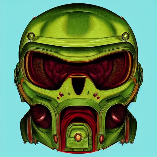 Image similar to portrait of doomguy, highly detailed, centered, digital painting
