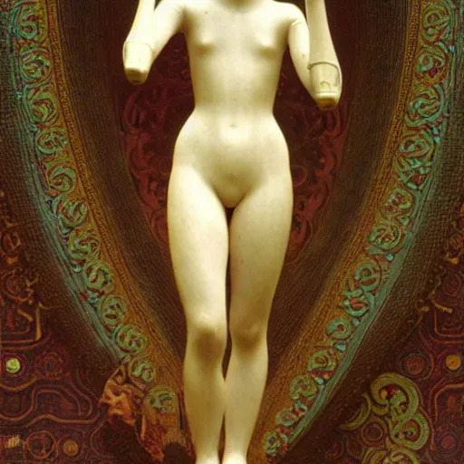 Image similar to humanoid robot from ex machina, by william bouguereau and alphonse mucha, intricate, elegant, symmetry