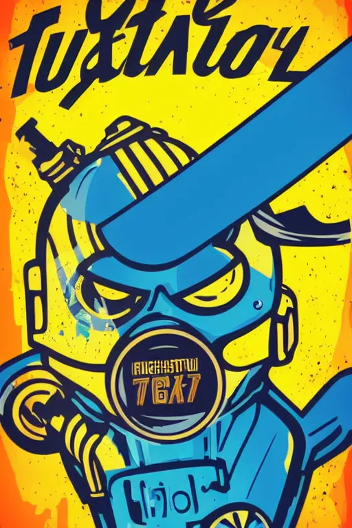 Image similar to fallout 7 6 retro futurist illustration art by butcher billy, sticker, colorful, illustration, highly detailed, simple, smooth and clean vector curves, no jagged lines, vector art, smooth andy warhol style