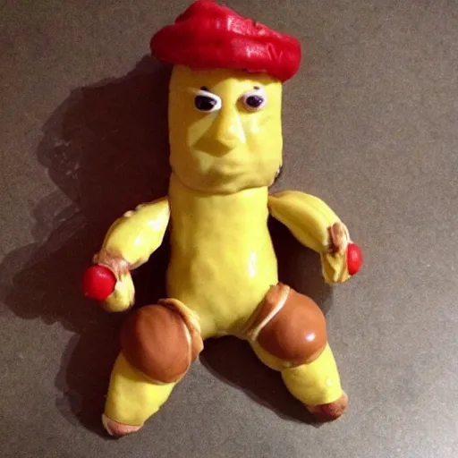 Prompt: croissant-man, a super hero fighting butter and chocolate