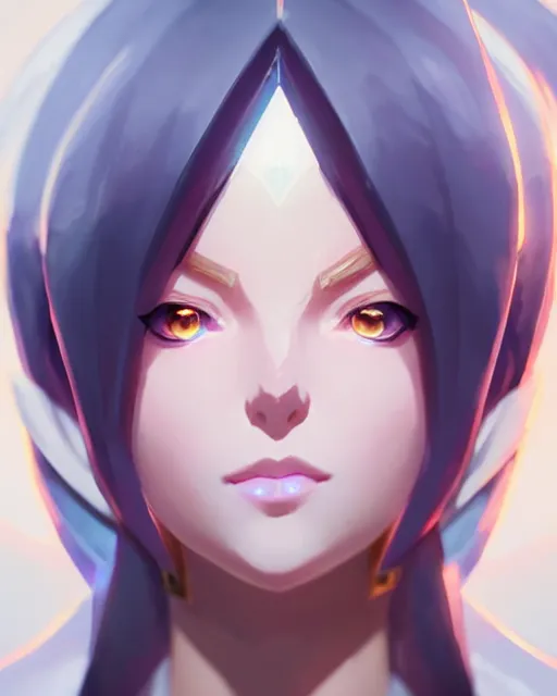 Image similar to lux from league of legends, detailed perfect face, exquisite details, fire magic, mid view, design on a white background, by studio muti, greg rutkowski makoto shinkai takashi takeuch studio ghibli