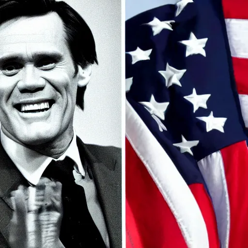 Prompt: jim carrey as president of the usa