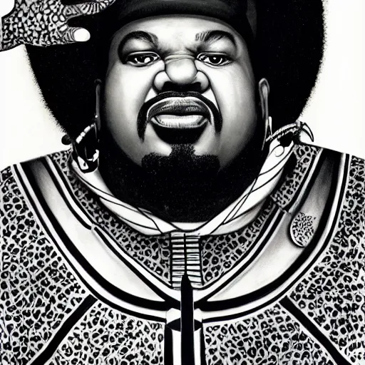 Image similar to beautiful lifelike painting of afrika bambaataa and the soulsonic force, hyperreal detailed facial features and uv lighting, art by ed roth and basil wolverton