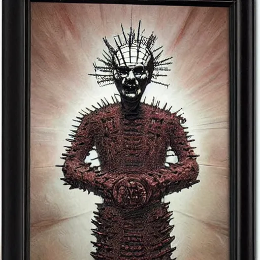 Image similar to hellraiser pinhead cenobite by giger and agostino arrivabene