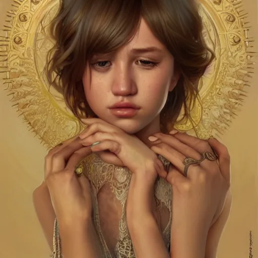 Image similar to ultra realistic illustration, hannah montana, intricate, elegant, highly detailed, digital painting, artstation, concept art, smooth, sharp focus, illustration, art by artgerm and greg rutkowski and alphonse mucha and wlop