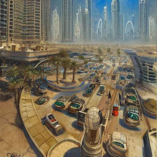 Prompt: gta : dubai, by donato giancola