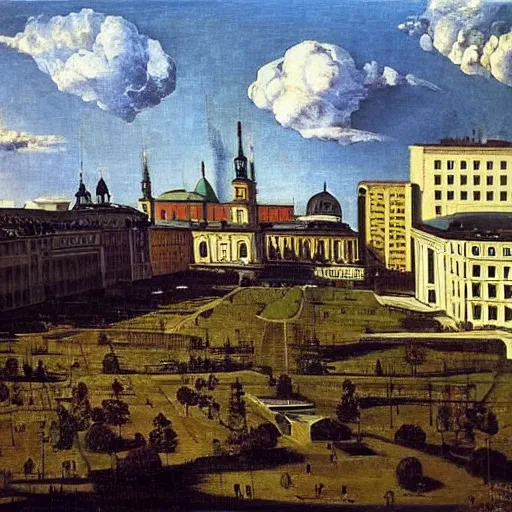 Prompt: Minsk city painted by Caravaggio, sunny day, very detailed