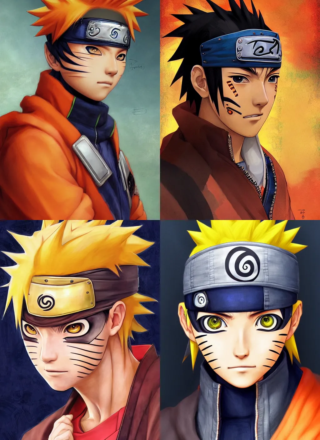 Prompt: A beautiful portrait of Naruto, frontal, digital art by Eugene de Blaas and Ross Tran, vibrant color scheme, highly detailed, in the style of romanticism