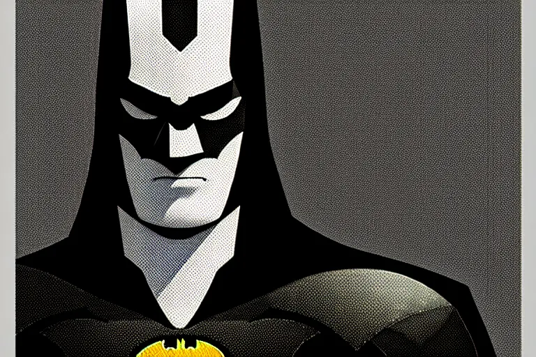 Image similar to ( ( dither ) ), editorial pixel art portrait of an angled 2 d batman,'he knows what you did ', confident smirk, 😏, ( ( mads berg ) ), rich detailed pixels, detailed, dynamic composition, detailed pixel artwork, full og batman, wide angle, matte print, art nouveau, unreal engine