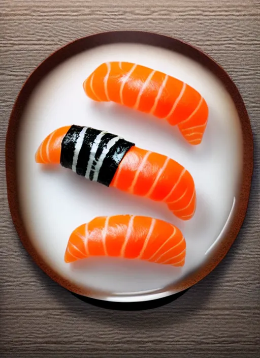 Image similar to clear photorealistic picture of adorable cats made out of sushi