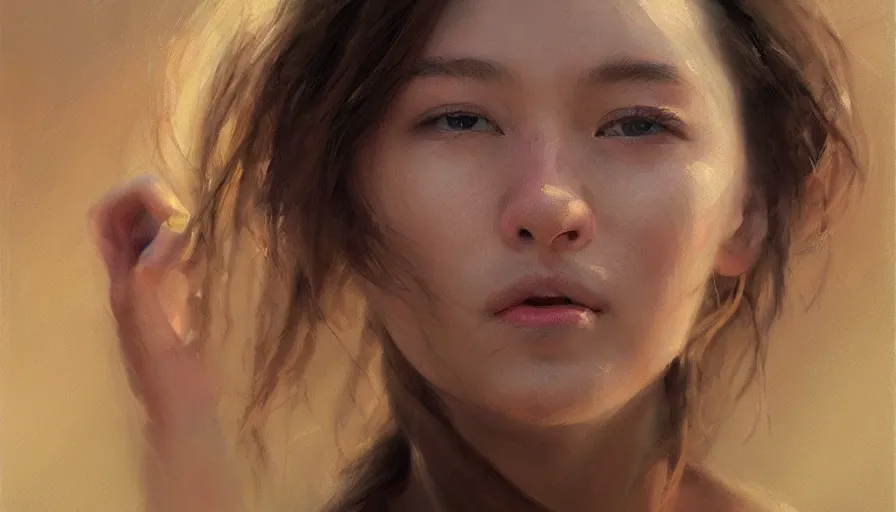 Prompt: concept art of happiness, cinematic shot, oil painting by jama jurabaev, extremely detailed face, brush hard, artstation, high quality, brush stroke