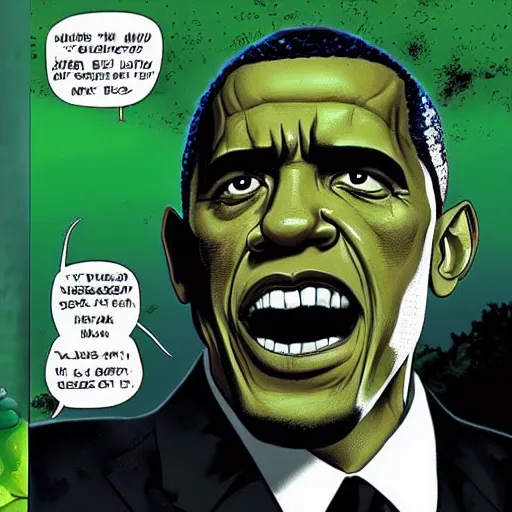 Image similar to Obama as the hulk