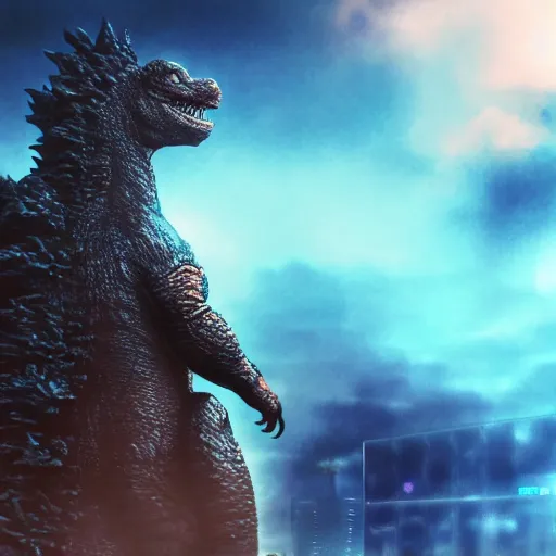 Prompt: godzilla full body portrait, anime artstyle, artstation, macro, vibrant, digital, wide shot, portrait, hd, cinematic, dramatic, ultra realistic, ultra detailed, 8 k, 4 k