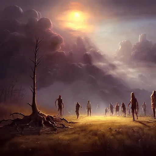 Image similar to zombie apocalypse by jessica rossier, detailed