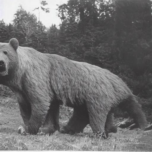 Image similar to world war 2 photo of a short faced bear