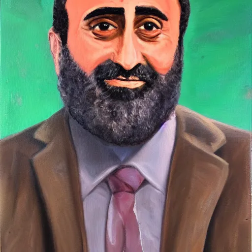 Prompt: oil painting of gad saad