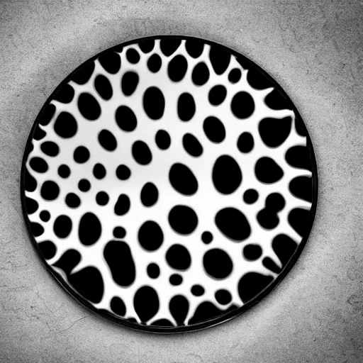 Image similar to rorschach test made of ferrofluid on a metal plate, hyper realistic