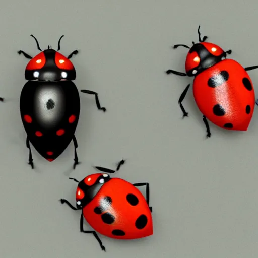 Prompt: ladybugs, the lord of the rings ( film ), 3 d render