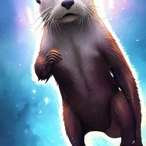 Prompt: an otter wearing a astronaut outfit,character design by charlie bowater, ross tran, artgerm, and makoto shinkai, detailed, inked, western comic book art, 2021 award winning painting,digital art,ultra realistic,ultra detailed,art by greg rutkowski,photorealistic,hyperdetailed,relaxed