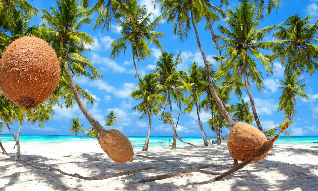 Image similar to coconut on paradise beach