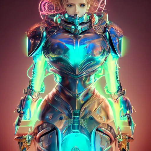 Image similar to studio portrait of lawful good colorful female holy mecha paladin absurdly beautiful, elegant, young sensual graceful woman, ultrafine hyperrealistic detailed face illustration by kim jung gi, irakli nadar, intricate linework, sharp focus, bright colors, matte, octopath traveler, final fantasy, unreal engine highly rendered, global illumination, radiant light, intricate environment