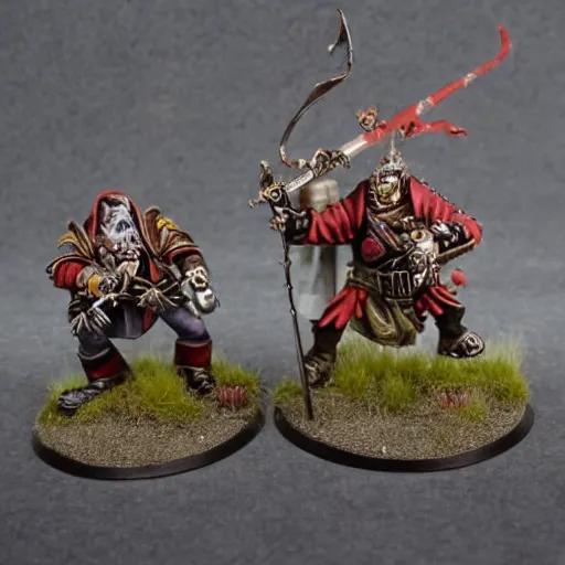 Image similar to Heinrich Kemmler and Krell from Warhammer Fantasy