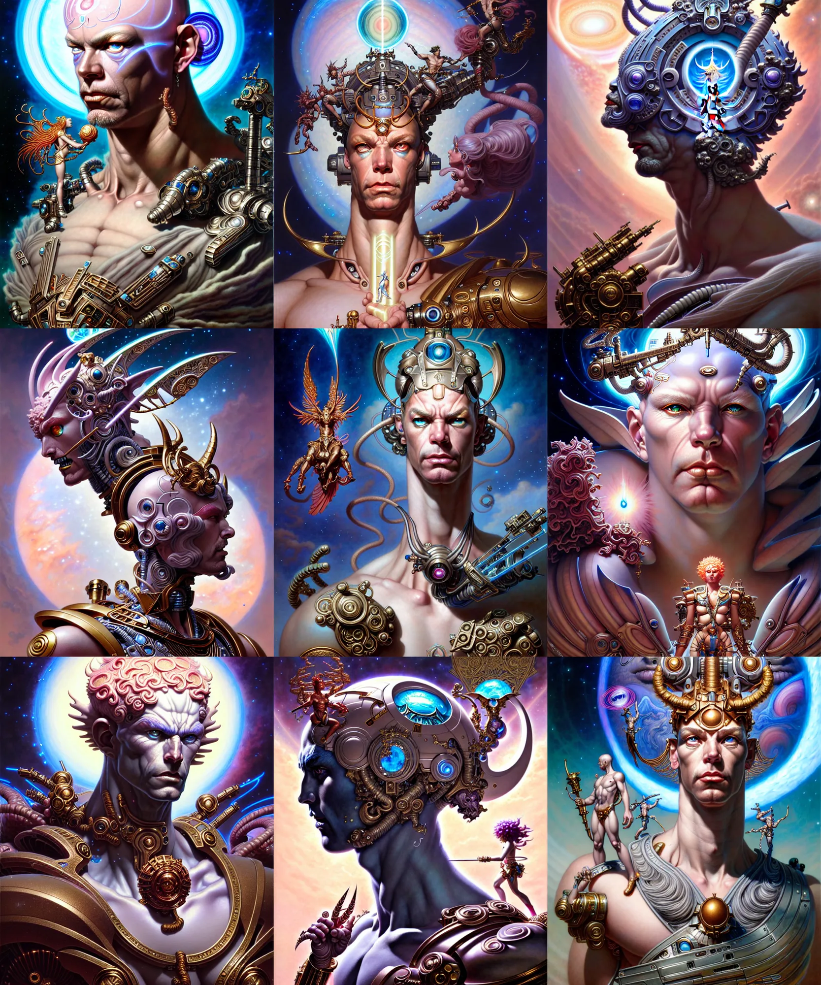 Prompt: beautiful god of jupiter fantasy character portrait, ultra realistic, cyborg, wide angle, intricate details, the fifth element artifacts, highly detailed by peter mohrbacher, hajime sorayama, wayne barlowe, boris vallejo, aaron horkey, gaston bussiere, craig mullins