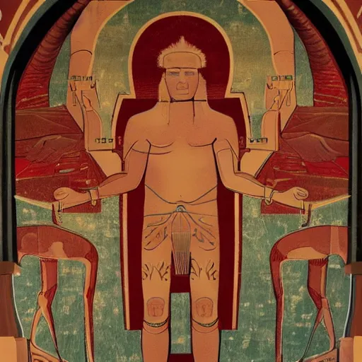 Image similar to elon musk as sumerian mural